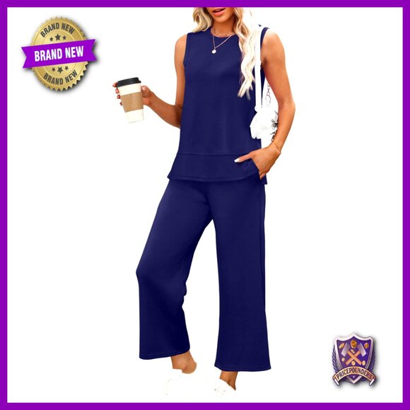 2-Piece Loose Wide Leg Tracksuit Lounge Set S-3XL Comfy Activewear